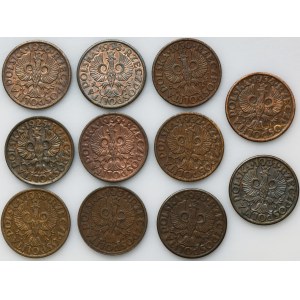 Sada, 1 cent 1925-1939 (11 kusov) - vzácnejšie ročníky