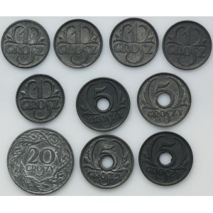 Sada, štátna správa, mince (10 kusov) - pekné zásoby