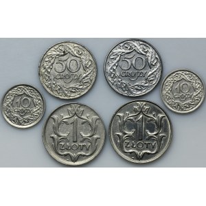 Satz, 10 Pfennige, 50 Pfennige und 1 Zloty (6 St.)