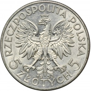 Hlava ženy, 5 zlotých Varšava 1933