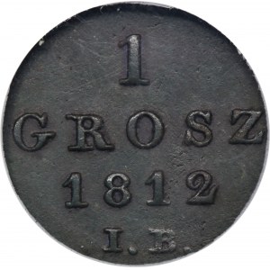 Księstwo Warszawskie, 1 grosz Warszawa 1812 IB - GCN VF35