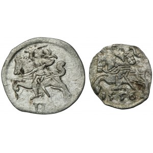 Satz, Sigismund II. Augustus, Denar und Zwei-Dollar-Vilnius (2 Stück).