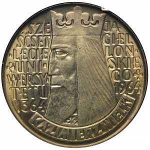 10 złotych 1964 Kazimierz Wielki - GCN MS66 - wklęsły napis na awersie