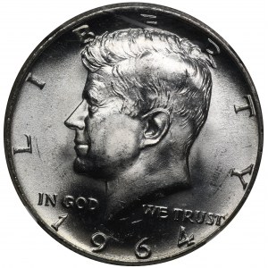 USA, 1/2 dolára Philadelphia 1964 - Kennedy - NGC MS65