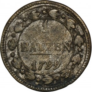 Švýcarsko, Helvétská republika, 1 Batzen/10 Rappen 1799 - RARE