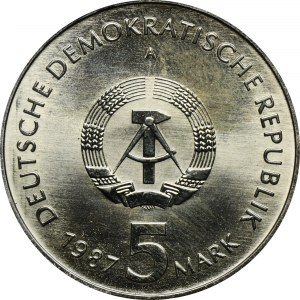 Deutschland, DDR, 5 Mark Berlin 1987 - 750 Jahre Berlin, Alexanderplatz