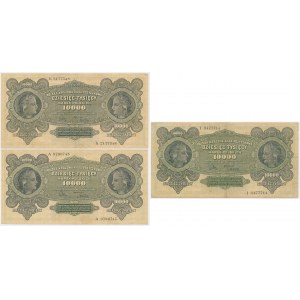 10,000 marks 1922 (3 pieces).