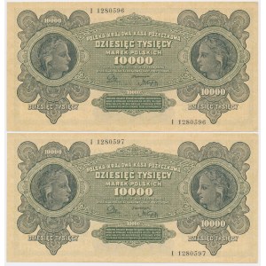 10 000 zlatých 1922 - I (2 ks) - pořadová čísla
