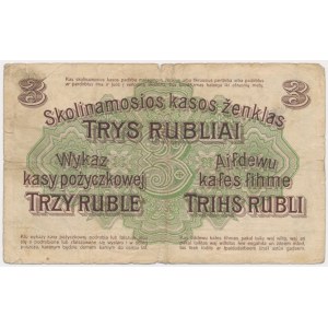 Poznaň, 3 ruble 1916 - B - dlouhá doložka -