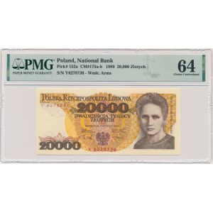 20 000 zlatých 1989 - Y - PMG 64 - vzácná série