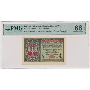 1/2 známky 1916 - Všeobecné - PMG 66 EPQ