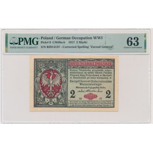 2 známky 1916 - Všeobecné - B - PMG 63