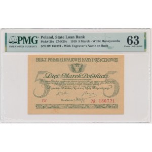 5 známok 1919 - IW - PMG 63