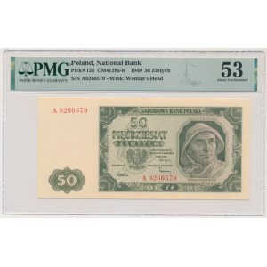 50 gold 1948 - A - 7 digits - PMG 53 - RARE