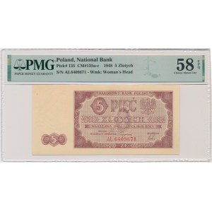 5 złotych 1948 - AL - PMG 58 EPQ