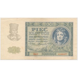 5 Zloty 1940 - C - seltene Serie