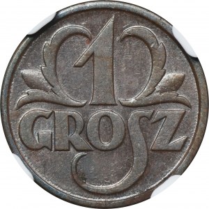 1 grosz 1928 - NGC AU58 BN