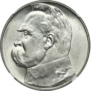 Piłsudski, 10 złotych 1936 - NGC AU58