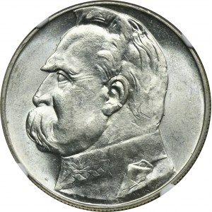 Piłsudski, 10 złotych 1936 - NGC MS61