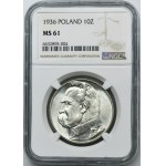 Piłsudski, 10 złotych 1936 - NGC MS61