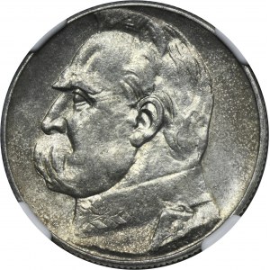 Pilsudski, 5 zlatých 1934 - NGC AU58