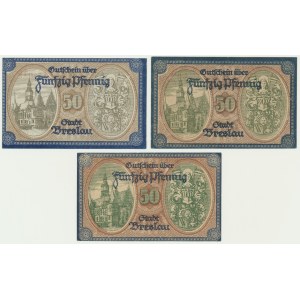 Wroclaw (Breslau), set of 50 fenig 1919 ( 3 pieces).