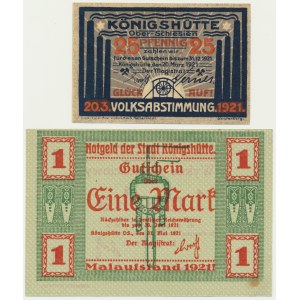 Königshütte (Königshütte), sada 25 fenigov a 1 značky (2 kusy).