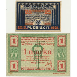 Königshütte (Königshütte), sada 25 fenigov a 1 značky (2 kusy).