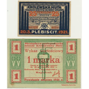 Królewska Huta (Königshütte), zestaw 25 fenigów i 1 marka (2 szt.)