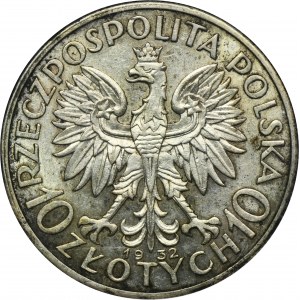 Głowa Kobiety, 10 złotych Londyn 1932 - GCN AU55