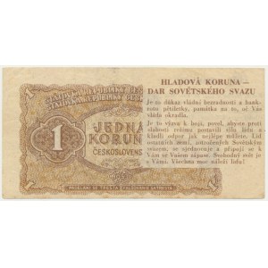 Czechosłowacja, ulotka antykomunistyczna - 1 korona głodowa 1953
