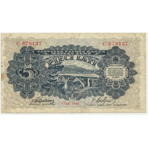 Latvia, 5 Lati 1940