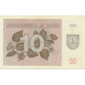 Lithuania, 10 Talonas 1991 - without text -
