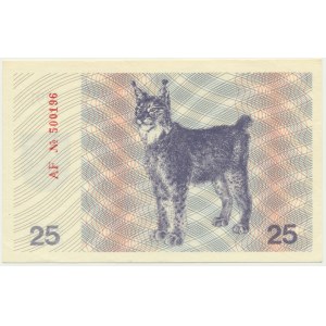 Lithuania, 25 Talonas 1991 - with text -