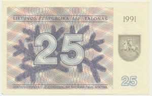 Litwa, 25 talonas 1991 - z klauzulą -