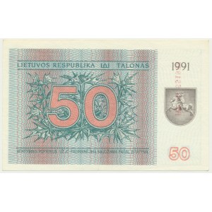 Lithuania, 50 Talonas 1991 - with text -