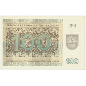 Litwa, 100 talonas 1991 - z klauzulą -