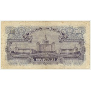 Rumunsko, 100 lei 1952 - modrý čitatel