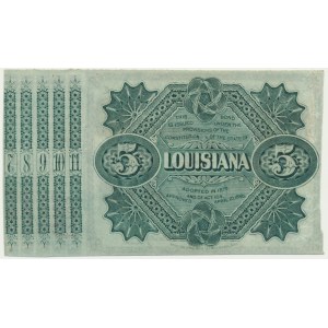 USA, Louisiana, New Orleans, 5 USD 1874 - číslovka červená -.