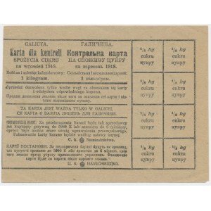 Galicia, sugar food card 1918