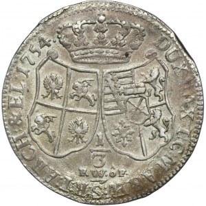 August III Sas, 1/3 tolaru (půl tolaru) Drážďany 1754 FWôF