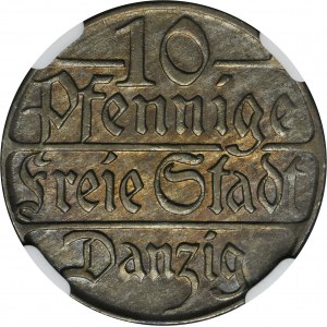 Freie Stadt Danzig, 10 fenig 1923 - NGC AU58