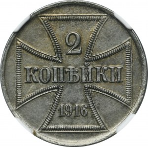 Ost, 2 kopějky Berlín 1916 A - NGC UNC DETAILY