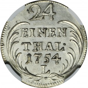 Augustus III of Poland, 1/24 Thaler (groschen) Leipzig 1754 L/EDC - NGC UNC DETAILS