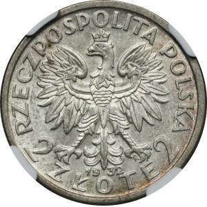 Głowa Kobiety, 2 złote 1932 - NGC MS61