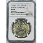 100 zlotých 1966 Mieszko i Dąbrówka - NGC MS64