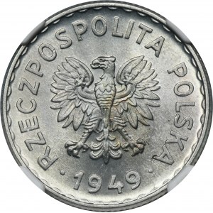 1 zlatá 1949 Hliník - NGC MS65