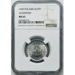 1 złoty 1949 Aluminium - NGC MS65