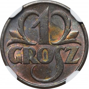 1 haléř 1939 - NGC MS63 BN