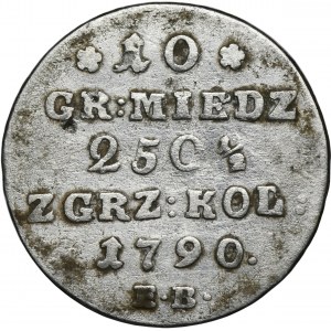 Poniatowski, 10 Groszy miedziane Warszawa 1790 EB